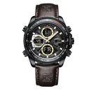 Relógio Casual Masculino Dual Time - Aço inoxidável