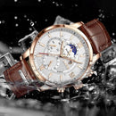 Relógio Casual Masculino LIGE Tonua - Couro Legítimo