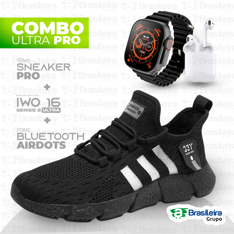 Combo em Oferta 3x1 TÊNIS NEWFIT + IWO SERIES 8 ULTRA + FONE BLUETOOTH PRO | ENVIO IMEDIATO