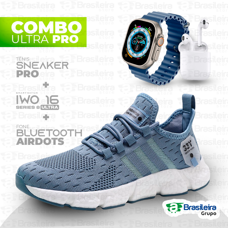 Combo em Oferta 3x1 TÊNIS NEWFIT + IWO SERIES 8 ULTRA + FONE BLUETOOTH PRO | ENVIO IMEDIATO