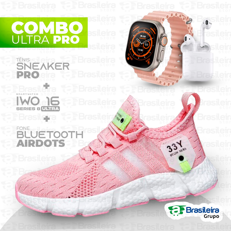 Combo em Oferta 3x1 TÊNIS NEWFIT + IWO SERIES 8 ULTRA + FONE BLUETOOTH PRO | ENVIO IMEDIATO