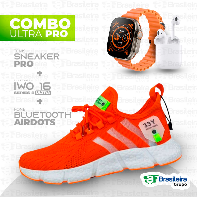 Combo em Oferta 3x1 TÊNIS NEWFIT + IWO SERIES 8 ULTRA + FONE BLUETOOTH PRO | ENVIO IMEDIATO