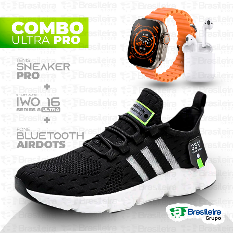 Combo em Oferta 3x1 TÊNIS NEWFIT + IWO SERIES 8 ULTRA + FONE BLUETOOTH PRO | ENVIO IMEDIATO