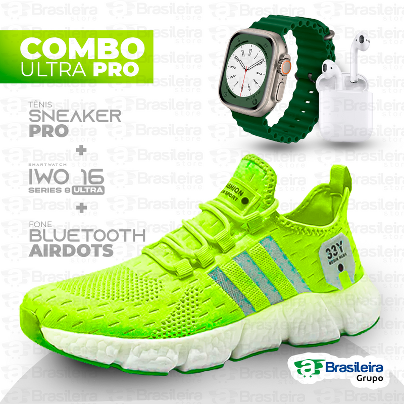 Combo em Oferta 3x1 TÊNIS NEWFIT + IWO SERIES 8 ULTRA + FONE BLUETOOTH PRO | ENVIO IMEDIATO