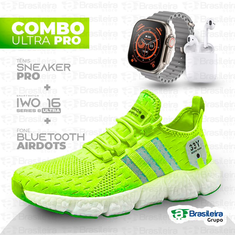 Combo em Oferta 3x1 TÊNIS NEWFIT + IWO SERIES 8 ULTRA + FONE BLUETOOTH PRO | ENVIO IMEDIATO