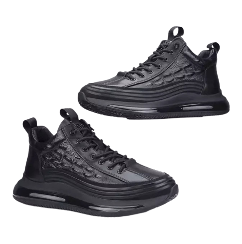 Tênis Casual Cozok®️ Couro LEGÍTIMO - Design 3D em Couro Crocodilo