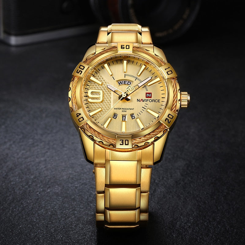 Relógio Casual Masculino Luxury Gold