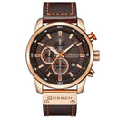 Relógio Casual Masculino Em Couro Legítimo The Man